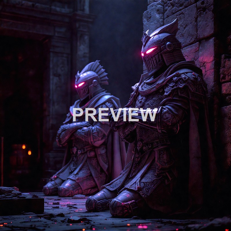 19166 - in-an-ancient-museum-there-were-old-statues-of-knight_00002__result
